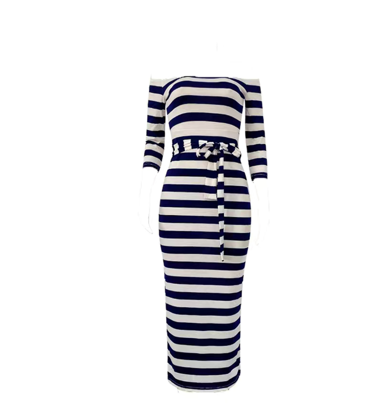 Off Shoulder Striped Dress, Stretchy Long Sleeve Dress, Casual Every D Oh That's Her! Off Shoulder Striped Dress, Stretchy Long Sleeve Dress, Casual Every D Oh That's Her!