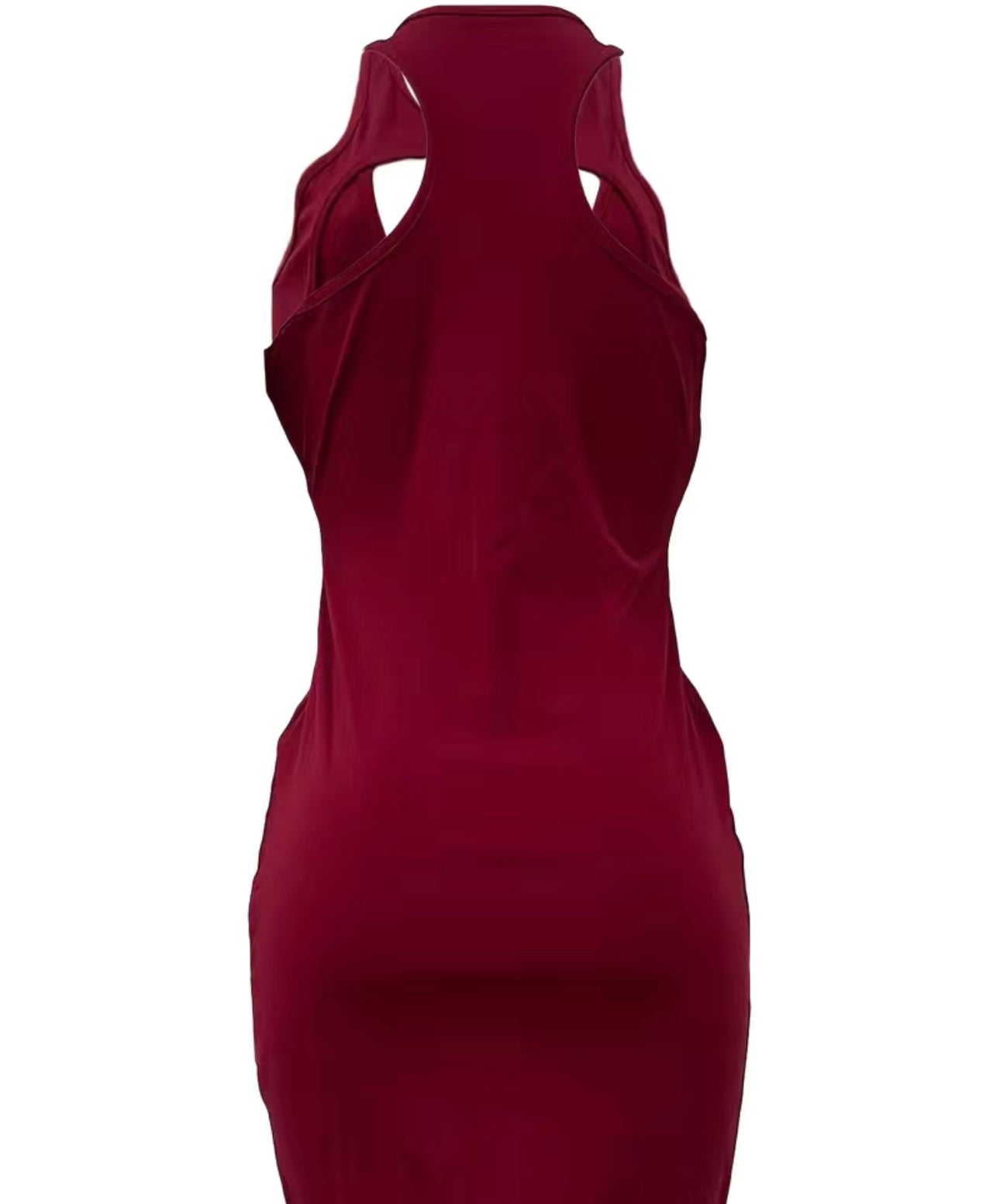 Cut Out Solid Dress, Sexy Sleeveless Bodycon Crew Neck Bag Hip Mini Dress, Women's Clothing